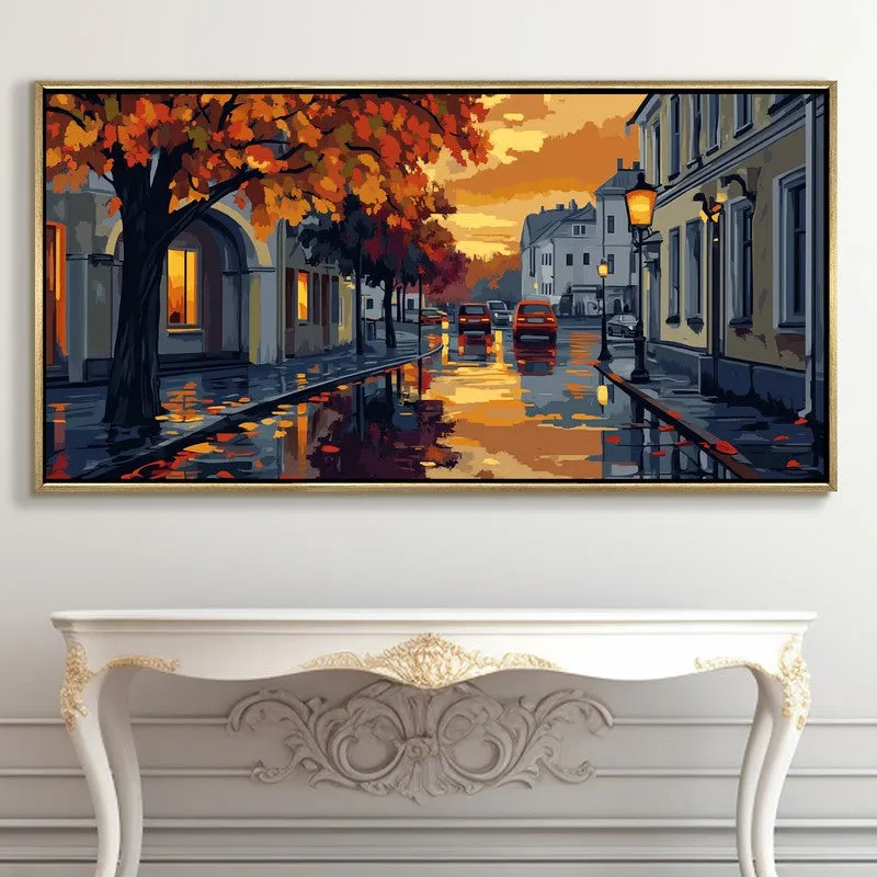 Amberfall Canvas Wall Painting With Frame media 5