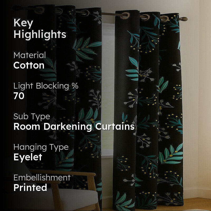 Midnight Garden Curtain - Set Of Two media 2