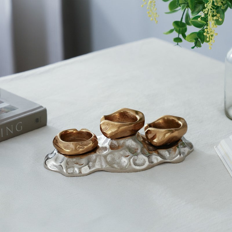 Regal Lotus Candle Holder - Gold media 3