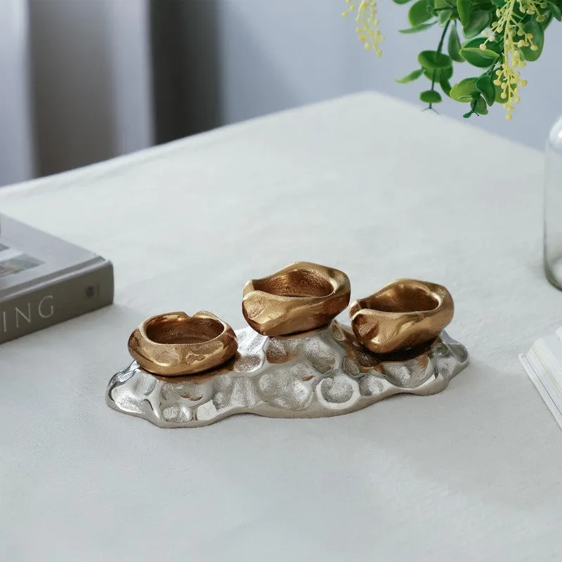 Regal Lotus Candle Holder - Gold media 3