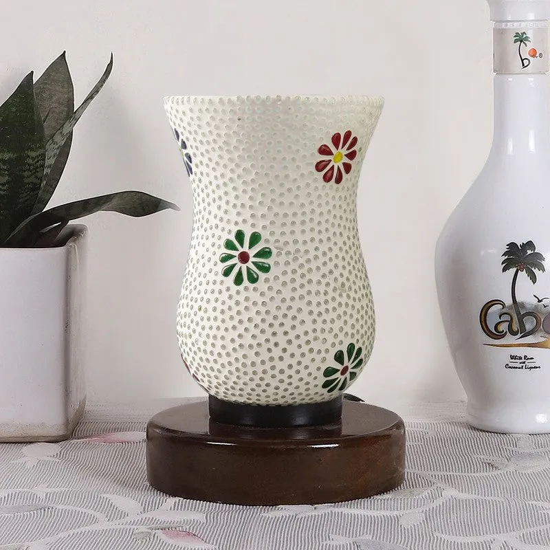 Glazora Mosaic Glass Table Lamp With Wooden Base - Multicolor media 4