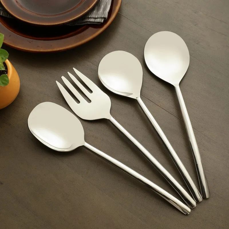 Ava Luxe Serving Set (Silver) - Four Piece Set media 1