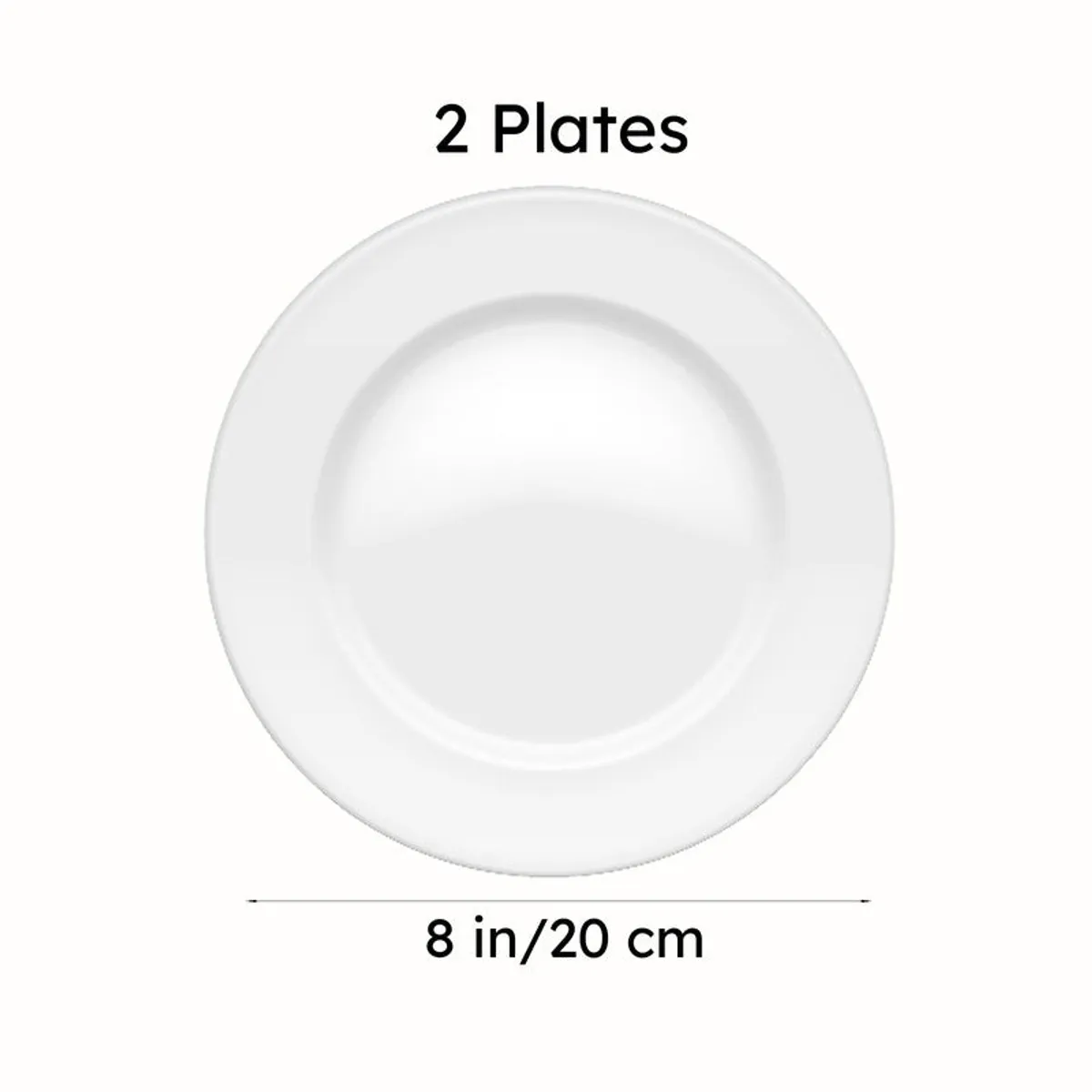 Round plate silhouette with size marking graphic