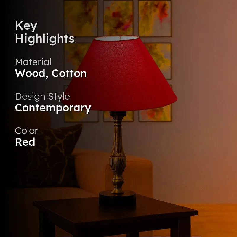 Aurelo Lumo Wooden Table Lamp - Red media 2