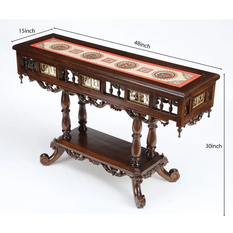 Crown Teak Wood Console Table media 6