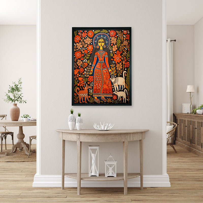 Red Tribal Feminine Canvas Wall Art media 4