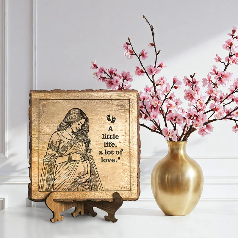 A Little Life, A Lot Of Love Wood Showpiece - Square media 1