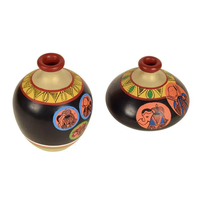 Nuria Tribal Terracotta Vase - Set Of Two media 4