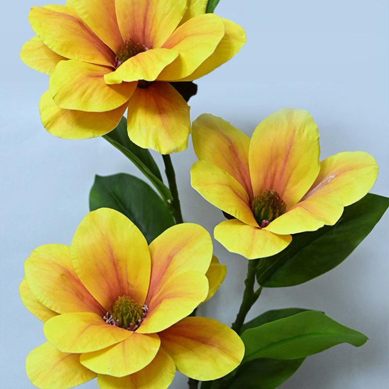 Artificial Magnolia Flower Stick - Yellow media 3