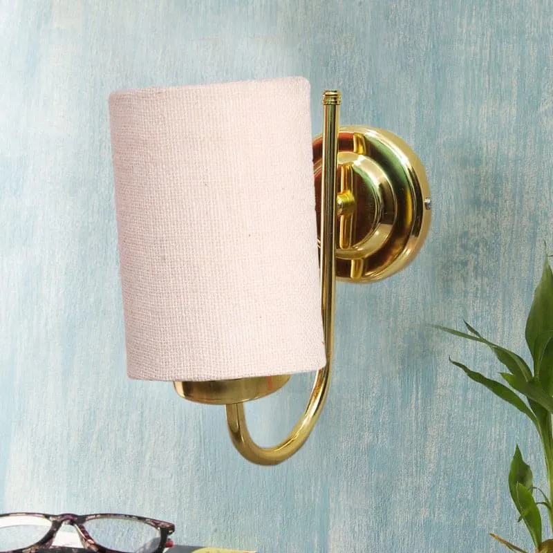 Galora Fabric & Metal Wall Lamp - Beige & Gold media 3