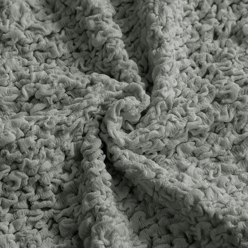 Refined Ruffles Solid Sofa Cover (Grey) - Single Seater media 4