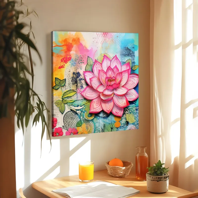 Orchid Lotus Wall Art Without Frame media 3