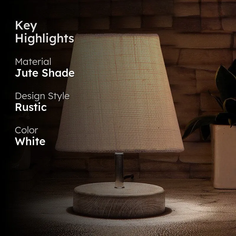 Renvo Jute Table Lamp - White media 2
