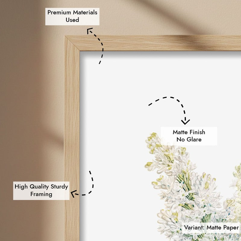 Blushing Blooms Archival Paper Wall Art  - Natural Brown Frame media 6