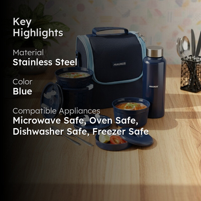 Arvex Pro Lunch Box with Lunch Bag - Set of Five media 2