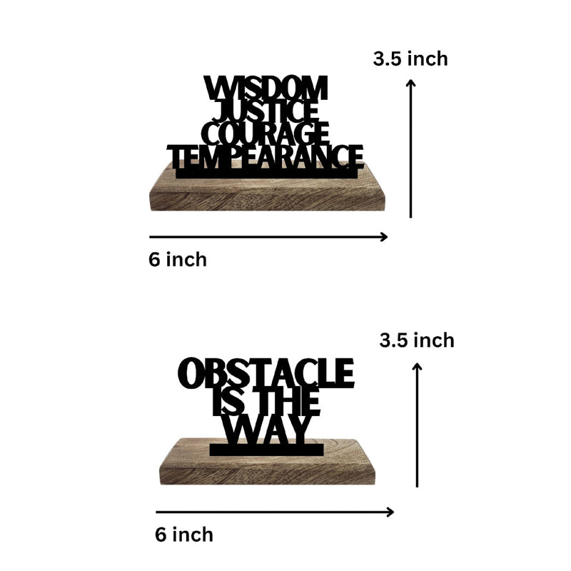 Stoic Virtues & Resilience Typography Showpiece - Set Of Two media 7