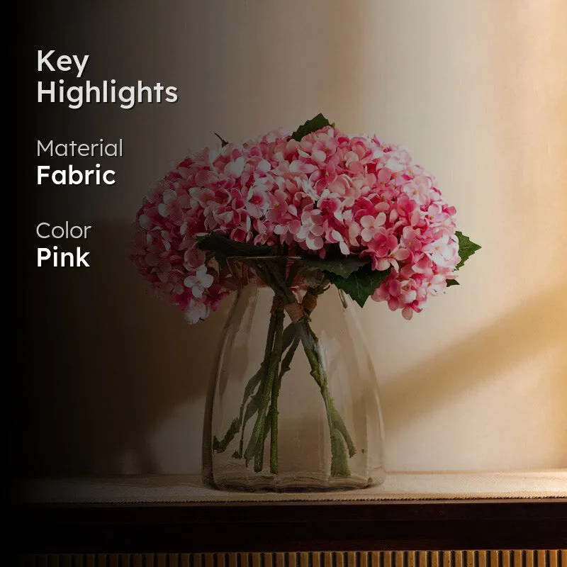 Artificial Realistic Hydrangea Bouquet - Pink media 2