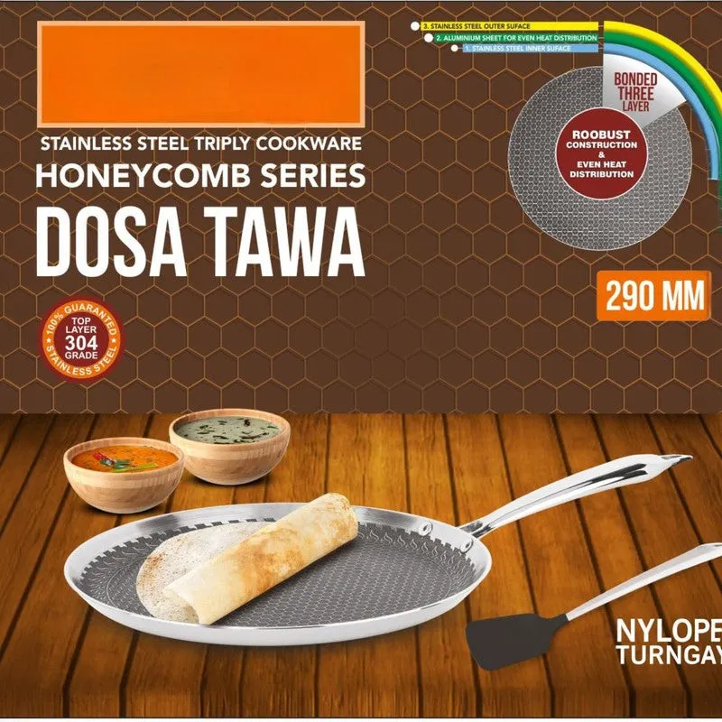 Preserving Haneycomb Triply Dosa Tawa - 29 cm media 3
