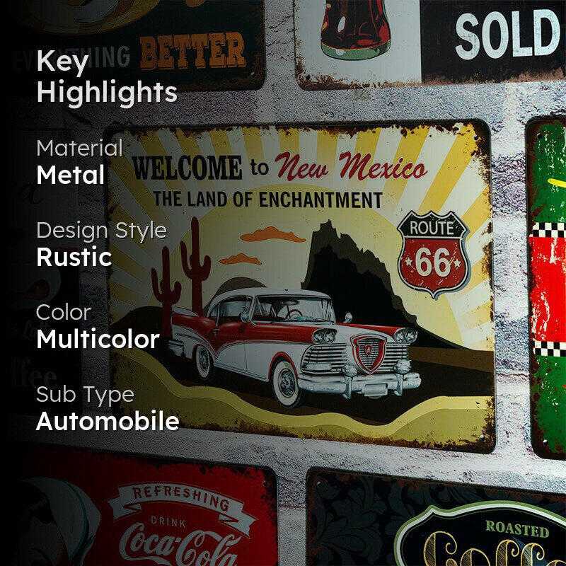 The Land Of Enchantment: New Mexico Retro Metal Wall Accent media 2