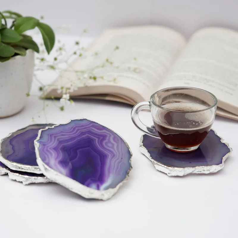 Vesto Brazilian Agate Coaster (Purple) - Set Of Four media 1