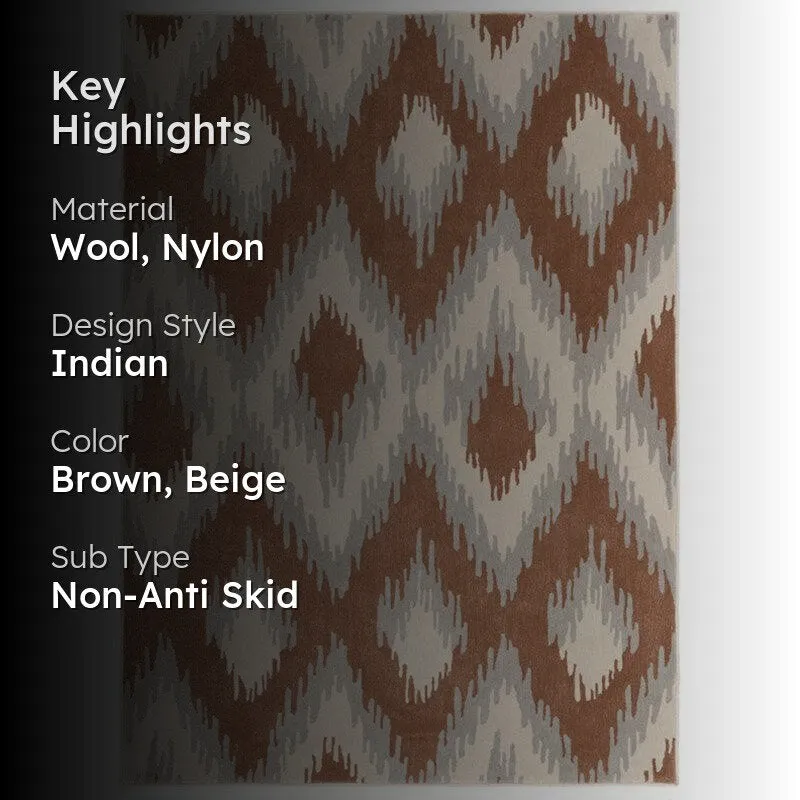 Dwalin Hand Tufted Geometric Wool & Nylon Carpet - Taupe media 2