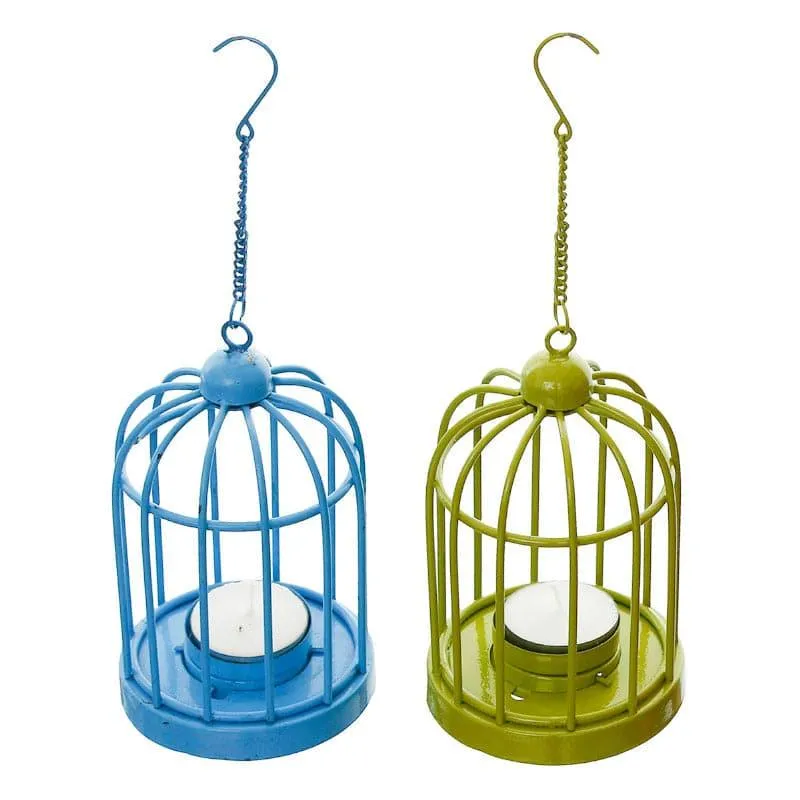 Bird Home Tealight Candle Holder (Blue & Green) - Set Of Two media 3