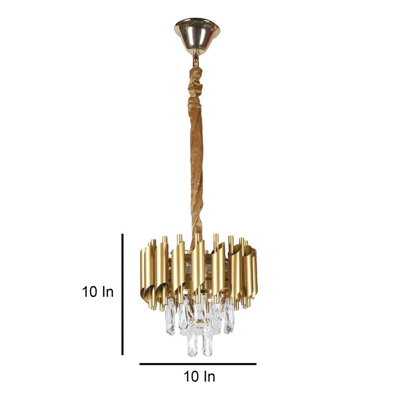 Auristra Iron Crystal Chandelier - Gold media 7