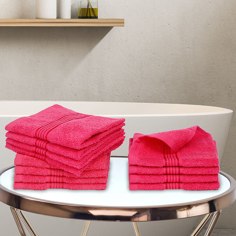 Bodil Face Towel (Pink) - Set Of Eight
