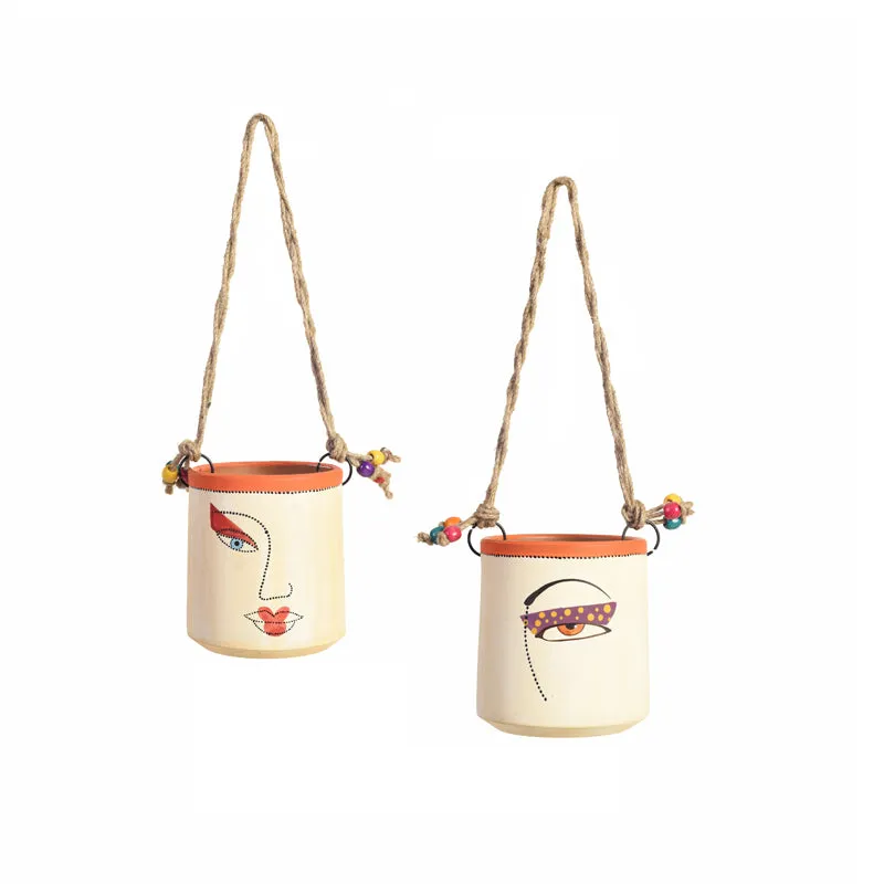 Liza Handpainted Terracotta Planter - Set Of Two media 3