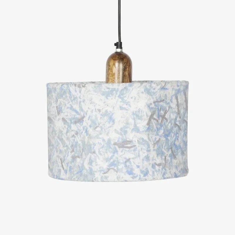 Orange Tree Flake Fabric Ceiling Lamp - Blue media 3