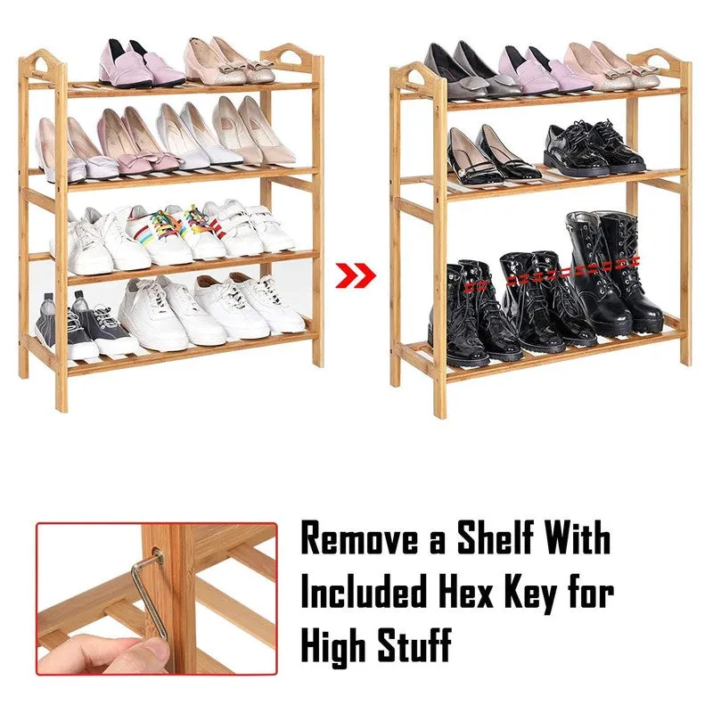 Rustic Mango Wood Shoe Rack media 5