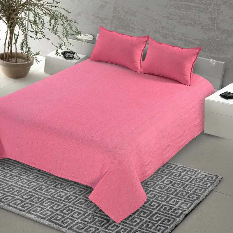 Serene Spread Cotton Bedsheet (Pink) - 220 TC media 4