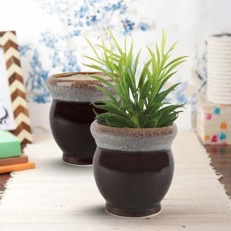 OpulentLeaf Ceramic Planters - Set Of Two media 4