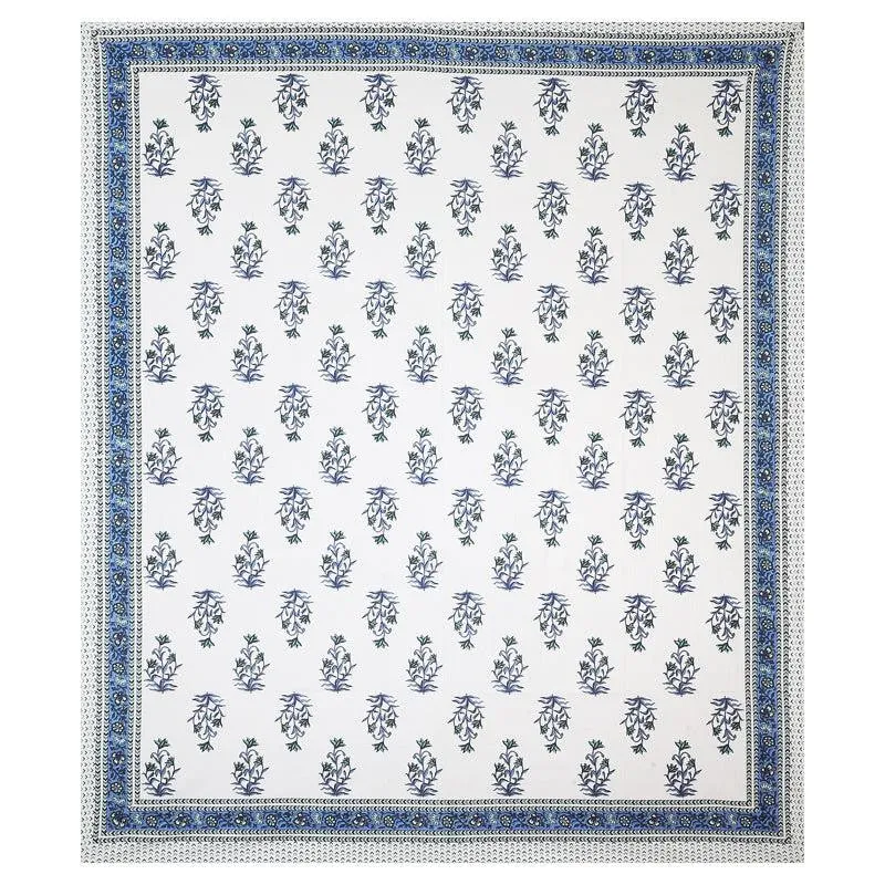 Rajasthani Ethnic Cotton Bedsheet (Blue,White) - 180 TC media 4