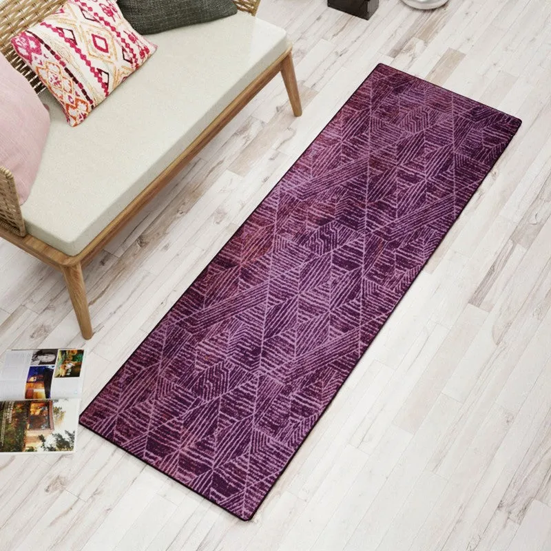 Drevin Abstract Micro Fiber Area Rug - Purple media 3