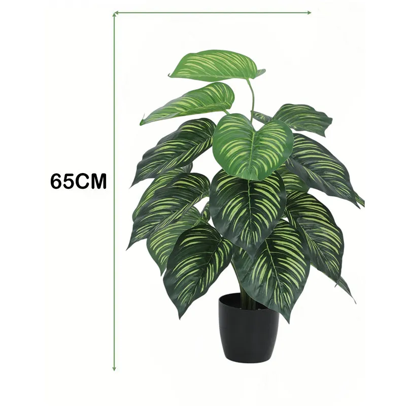Leafelle Artificial Plant With Black Plastic Pot - 2.5 Feet media 6