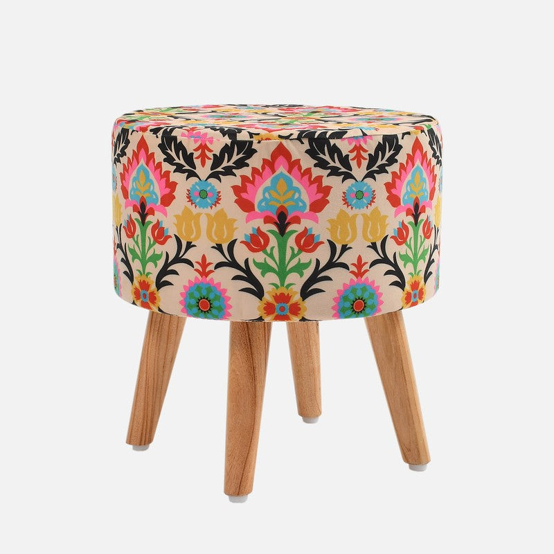 Avira Ethnic Velvet Ottoman - Multicolor media 3