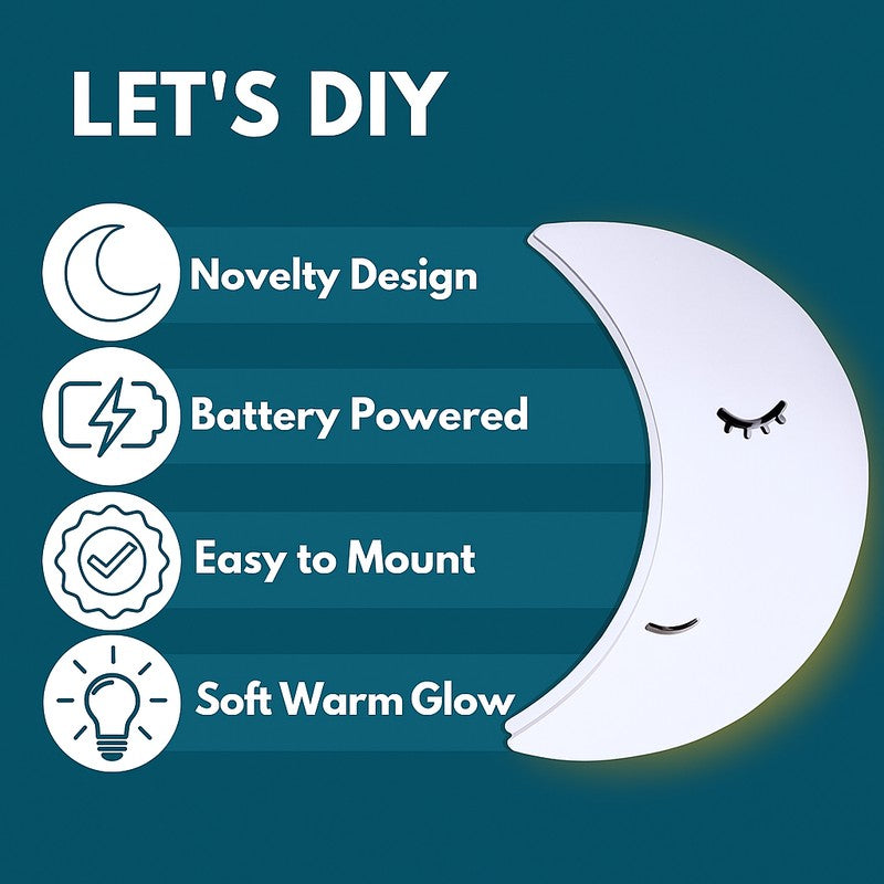 Sleepy Moon Battery Operated MDF Wall Lamp media 4
