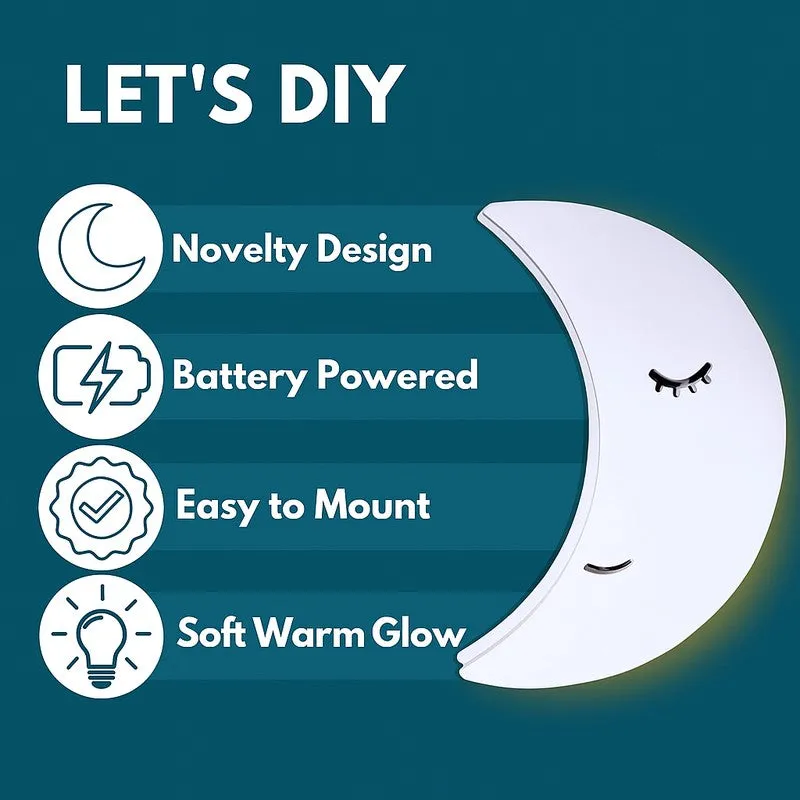 Sleepy Moon Battery Operated MDF Wall Lamp media 4
