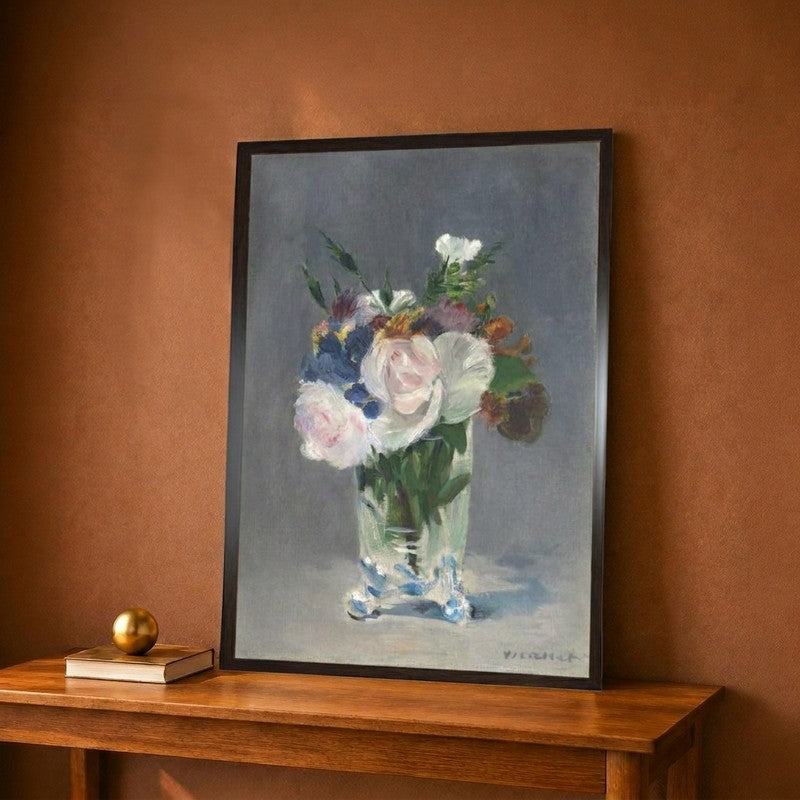 Flowers in a Crystal Vase C.1882 Canvas Wall Painting - 12 x 16 inches