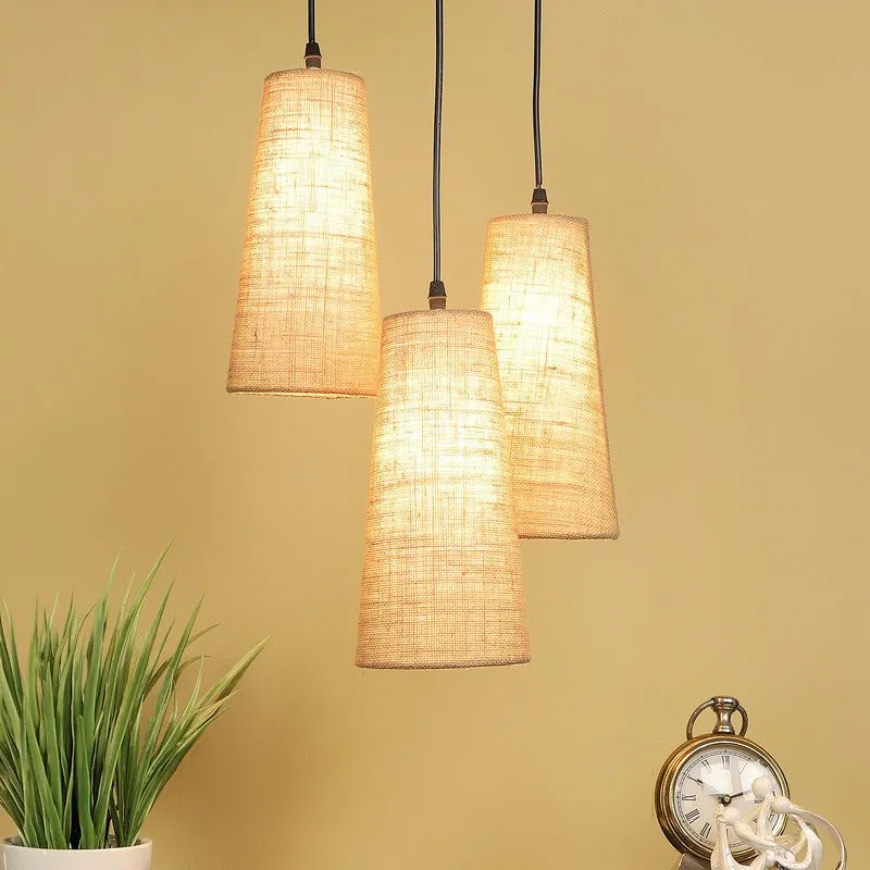 Nordic Neutral Triple Metal Ceiling Lamp - Beige media 2