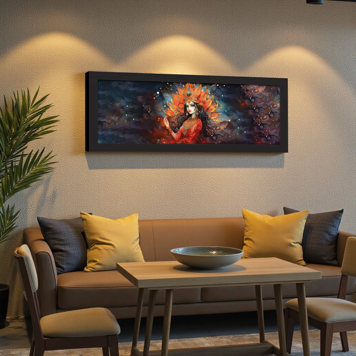 Goddess Durga Wall Painting With Frame media 5