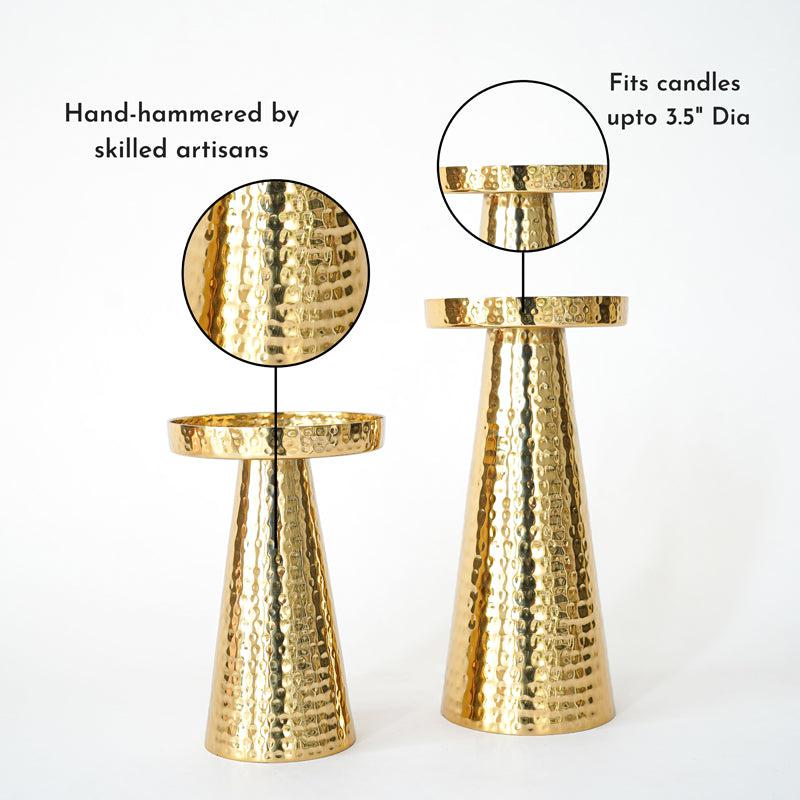 Arwen Hammered Candle Holder - Set Of Two media 3