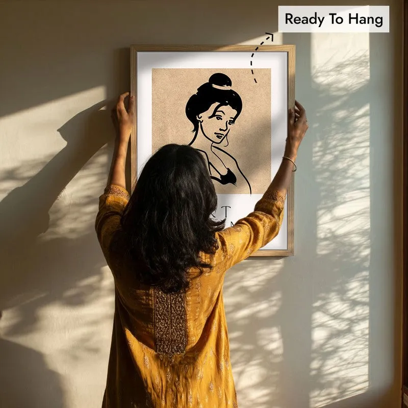 Classic Muse Canvas Wall Painting With Brown Frame media 8