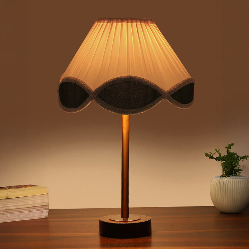 Valenica Rodin Wooden Table Lamp - White,Copper,Brown