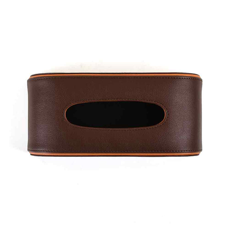 Tisca Curve Faux Leather Tissue Box - Brown media 7