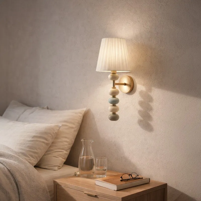 Linen Grace Ceramic Wall Lamp media 1