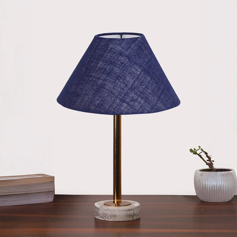 Sienna II Rodin Wooden Table Lamp - Blue,Gold,White media 3