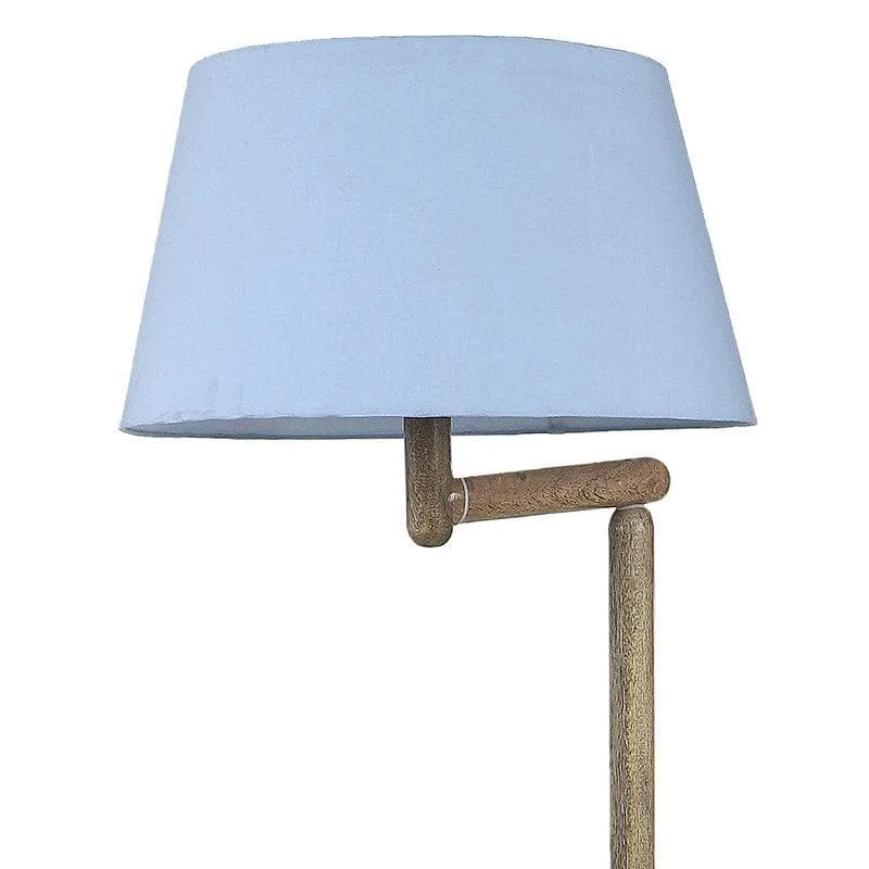 Eartha Enya Wooden Floor Lamp With Shelf - Blue media 4