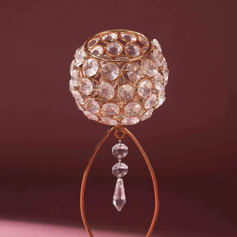 Radiance Crystal Tea Light Holder - Copper media 4